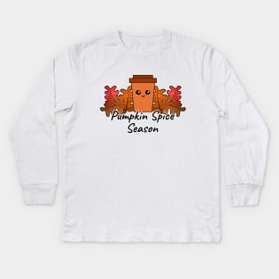 Pumpkin Spice Season Kids Long Sleeve T-Shirt